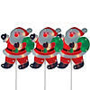 Northlight 25" Pre-Lit Holographic Santa Claus Christmas Pathway Markers, Set of 3 Image 2
