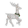 Northlight - 25" Silver and Green Lighted Prancing Reindeer Christmas Outdoor Decor Image 1