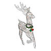 Northlight - 25" Silver and Green Lighted Prancing Reindeer Christmas Outdoor Decor Image 1