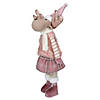 Northlight 26" Pink and Beige Standing Girl Moose Christmas Tabletop Figurine Image 2