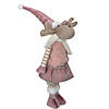 Northlight 26" Pink and Beige Standing Girl Moose Christmas Tabletop Figurine Image 3