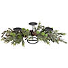 Northlight 26" Triple Candle Holder with Frosted Foliage and Pine Cones Christmas Decor Image 1
