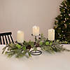 Northlight 26" Triple Candle Holder with Frosted Foliage and Pine Cones Christmas Decor Image 2