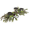 Northlight 26" Triple Candle Holder with Frosted Foliage and Pine Cones Christmas Decor Image 3