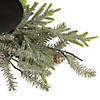 Northlight 26" Triple Candle Holder with Frosted Foliage and Pine Cones Christmas Decor Image 4