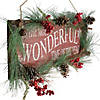 Northlight - 28" Berries and Frosted Pinecones "It's The Most Wonderful Time Of The Year" Christmas Plaque Image 2