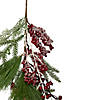 Northlight 28" Frosted Red Berries and Pine Cones Artificial Christmas Teardrop Swag Image 3