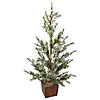 Northlight 28" Potted Frosted Pine Artificial Christmas Tree - Unlit Image 1