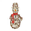 Northlight - 28" Pre-Lit Champagne Gold and Red Glittered Snowman Outdoor Christmas Yard Decor Image 1