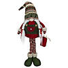 Northlight 28" Red and Green Fair Isle Standing Gnome Girl Christmas Figure Image 1