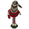 Northlight 28" Red and Green Fair Isle Standing Gnome Girl Christmas Figure Image 4