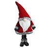 Northlight 28" Red Standing Christmas Santa Claus Gnome with Gray Faux Fur Trim Image 1