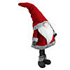 Northlight 28" Red Standing Christmas Santa Claus Gnome with Gray Faux Fur Trim Image 1