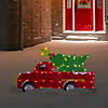 Northlight 3' LED Lighted Red Truck with Christmas Tree Outdoor Decoration Image 1