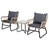 Northlight 3-Piece Santa Cruz Rattan Outdoor Patio Chat Set with Cushions Image 1