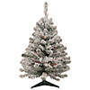 Northlight 3' Pre-Lit Medium Heavily Flocked Madison Pine Artificial Christmas Tree  Multi Lights Image 1
