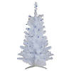 Northlight 3' Pre-Lit White Pine Slim Artificial Christmas Tree - Blue Lights Image 1