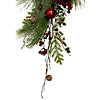 Northlight 30" Frosted Berries and Pine Cones Artificial Christmas Teardrop Swag - Unlit Image 2