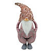 Northlight 30" Pink and Gray Plaid Tall Christmas Gnome Tabletop Figure Image 1