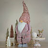 Northlight 30" Pink and Gray Plaid Tall Christmas Gnome Tabletop Figure Image 1