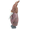 Northlight 30" Pink and Gray Plaid Tall Christmas Gnome Tabletop Figure Image 2
