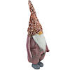 Northlight 30" Pink and Gray Plaid Tall Christmas Gnome Tabletop Figure Image 3
