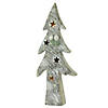 Northlight - 30" White and Green LED Lighted Glitter Artificial Christmas Tree Tabletop Decor Image 1