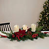 Northlight 32" Artificial Mixed Pine  Berries and Poinsettia Christmas Candle Holder Centerpiece Image 1