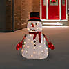 Northlight 32" Lighted 3D Chenille Snowman in Top Hat Outdoor Christmas Decoration Image 1