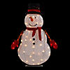 Northlight 32" Lighted 3D Chenille Snowman in Top Hat Outdoor Christmas Decoration Image 2