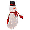 Northlight 32" Lighted 3D Chenille Snowman in Top Hat Outdoor Christmas Decoration Image 3