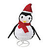 Northlight - 32" Pre-Lit White and Red Penguin Outdoor Christmas Decor Image 1