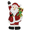 Northlight - 32" Red and White Lighted Waving Santa with Gifts Christmas Outdoor Decoration Image 1