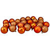 Northlight 32ct Burnt Orange Shatterproof 4-Finish Christmas Ball Ornaments 3.25" (80mm) Image 1