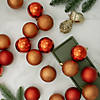 Northlight 32ct Burnt Orange Shatterproof 4-Finish Christmas Ball Ornaments 3.25" (80mm) Image 1