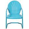Northlight 34-Inch Outdoor Retro Tulip Armchair  Turquoise Blue Image 1