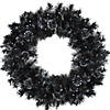 Northlight 36" Battery Operated Black Bristle Artificial Christmas Wreath  Warm White LED Lights Image 1
