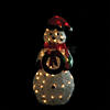 Northlight - 38" White and Red Lighted Tinsel Snowman with Wreath Christmas Outdoor Decoration Image 1