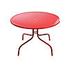 Northlight 39.25-Inch Outdoor Retro Metal Tulip Dining Table  Red Image 1