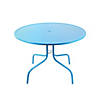 Northlight 39.25-Inch Outdoor Retro Metal Tulip Dining Table  Turquoise Blue Image 1