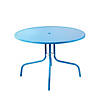 Northlight 39.25-Inch Outdoor Retro Metal Tulip Dining Table  Turquoise Blue Image 1