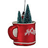 Northlight 4.25" Christmas Trees and Snowman in a Cup Glass Ornament Image 2