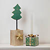 Northlight 4.5" Green Metal Gift Box Christmas Taper Candle Holder Image 1