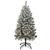 Northlight 4.5' Pre-Lit Flocked Madison Pine Artificial Christmas Tree  Multi Lights Image 1