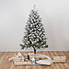 Northlight 4.5' Pre-Lit Flocked Madison Pine Artificial Christmas Tree  Multi Lights Image 1