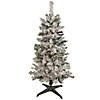 Northlight 4.5' Pre-Lit Flocked Pine Medium Artificial Christmas Tree - Clear Lights Image 1
