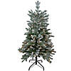 Northlight 4.5' Pre-Lit Flocked Whistler Noble Fir Artificial Christmas Tree - Clear Lights Image 1