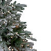 Northlight 4.5' Pre-Lit Flocked Whistler Noble Fir Artificial Christmas Tree - Clear Lights Image 3