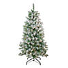 Northlight 4.5' Pre-Lit Medium Flocked Winema Pine Artificial Christmas Tree - Clear Lights Image 1
