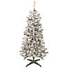 Northlight 4.5' Pre-Lit Medium Heavily Flocked Pine Artificial Christmas Tree  Multicolor Lights Image 1